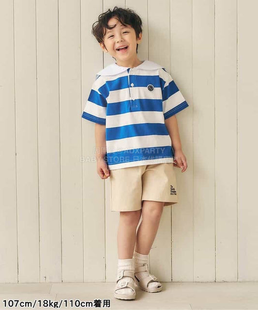 日本童裝 apres les cours 水手條紋兩件套裝 80-130cm 男童款 夏季 TOPS PANTS