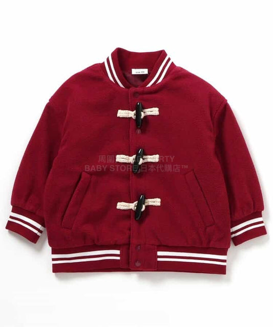 日本童裝 BREEZE 牛角扣棒球外套 90-140cm 男童款/女童款 冬季 OUTERWEAR 聖誕紅/新年紅