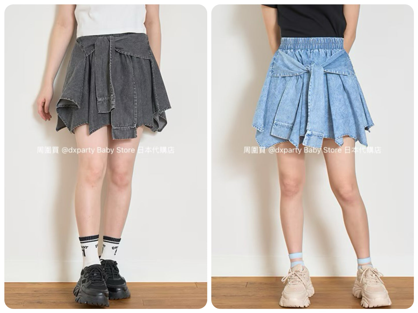 Lovetoxic Japanese children's clothing shirt wrap denim culottes 140-170cm girls summer PANTS