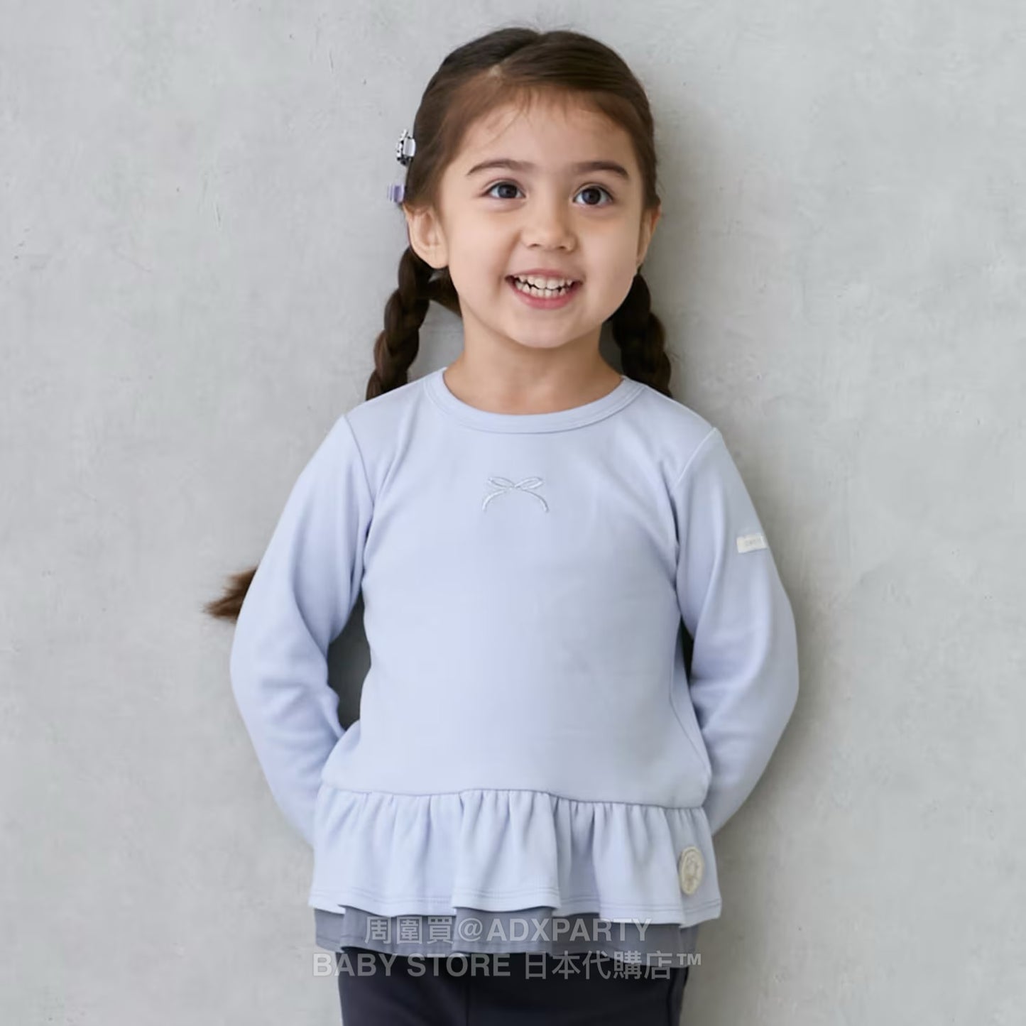 Japanese children's clothing pe#main lace long-sleeved top 80-130cm girls autumn TOPS