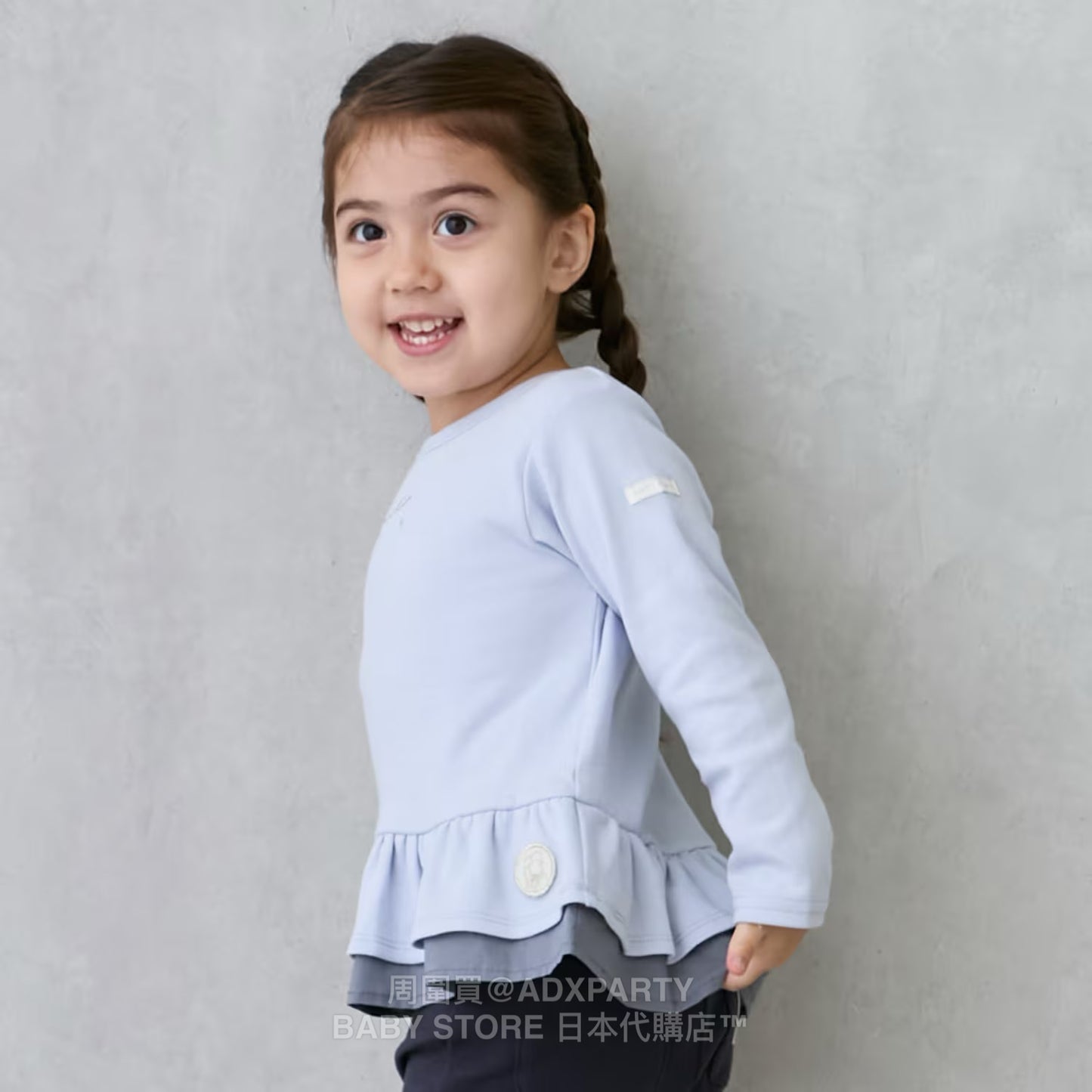 Japanese children's clothing pe#main lace long-sleeved top 80-130cm girls autumn TOPS