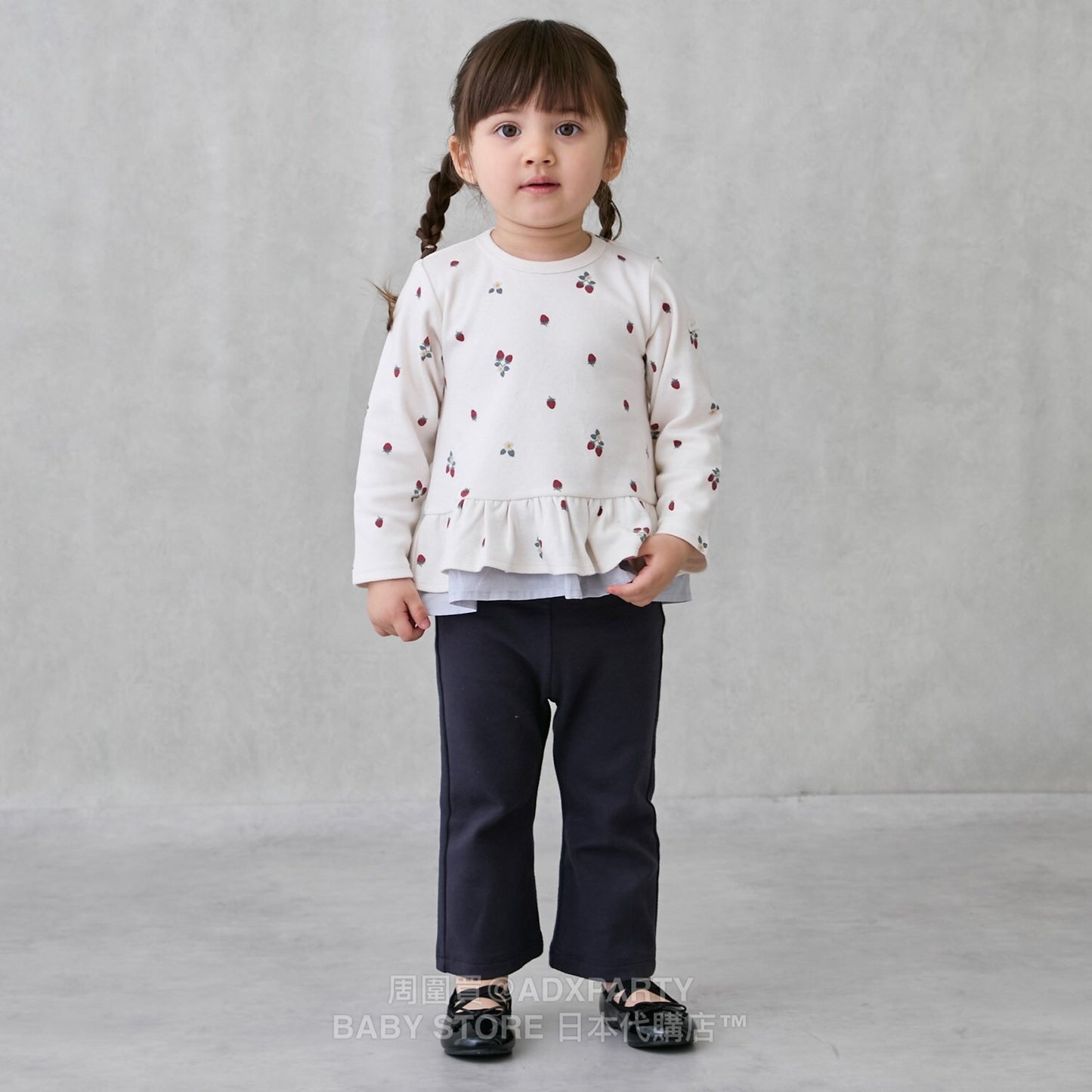 Japanese children's clothing pe#main lace long-sleeved top 80-130cm girls autumn TOPS