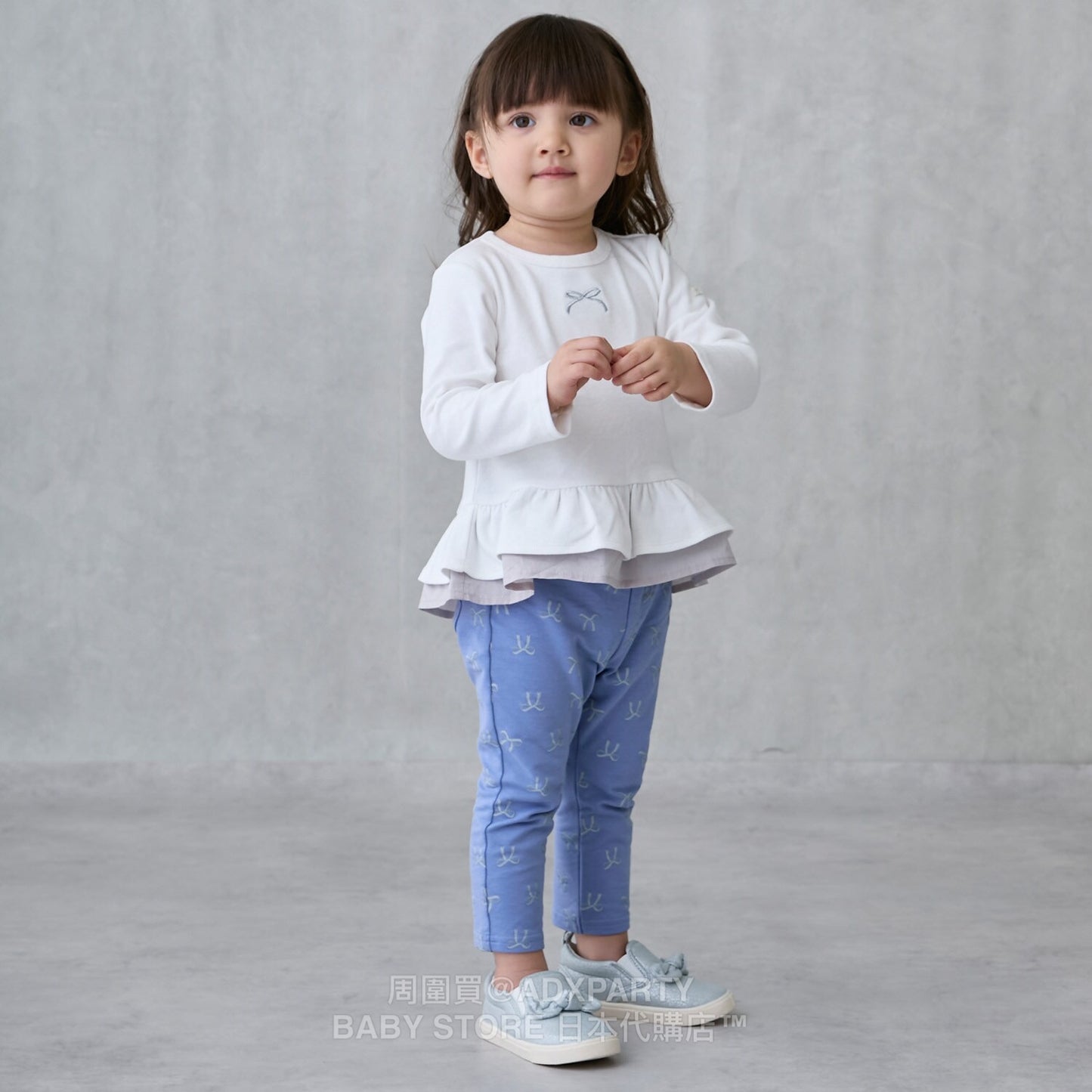 Japanese children's clothing pe#main lace long-sleeved top 80-130cm girls autumn TOPS
