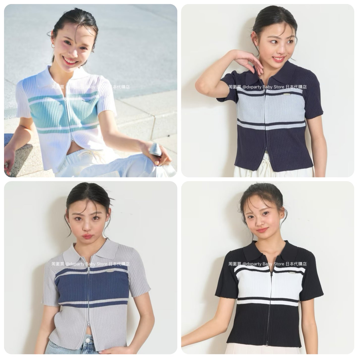 Lovetoxic Japanese Children's Clothing Zipper Cropped Top 140-160cm Girls Summer TOPS OUTERWEAR