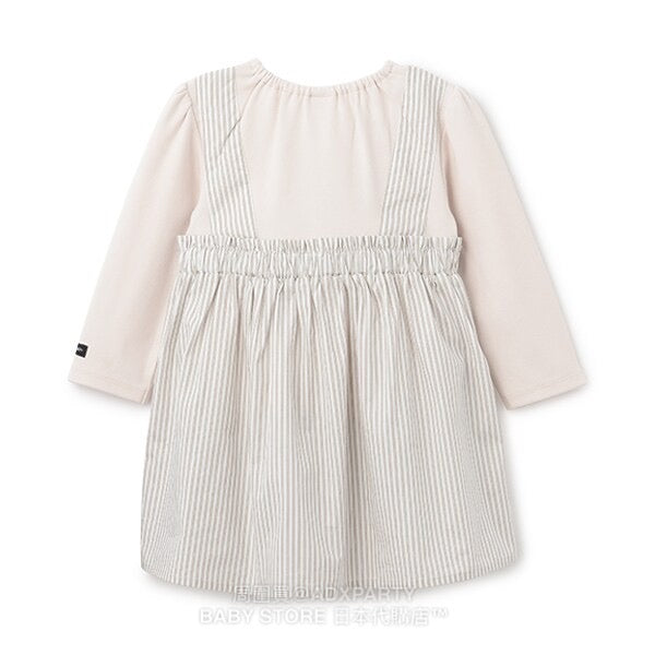 Japanese children's clothing pe#main x Bread Thief fake two-piece dress 80-130cm girls' autumn dresses