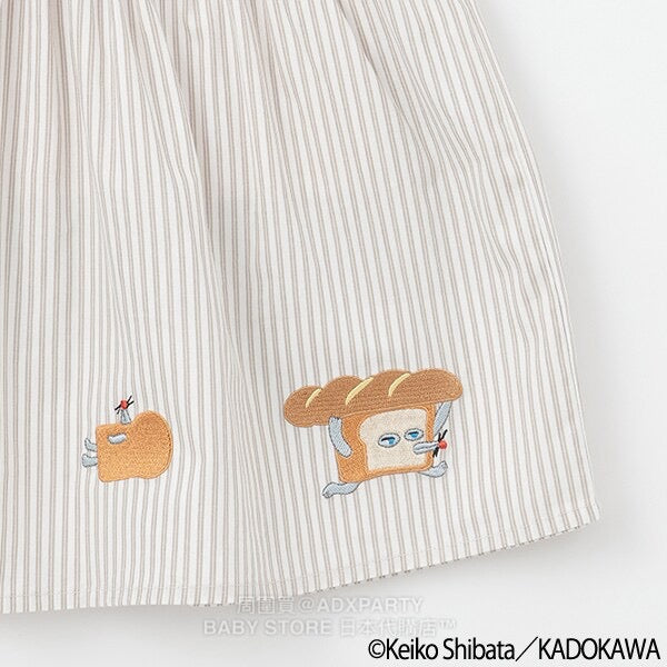 Japanese children's clothing pe#main x Bread Thief fake two-piece dress 80-130cm girls' autumn dresses