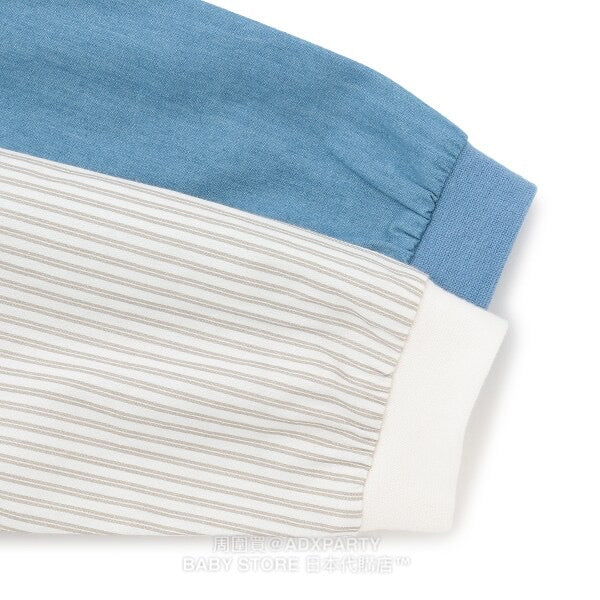Japanese children's clothing pe#main x Bread Thief patchwork sleeve sweatshirt 80-130cm boys' autumn TOPS