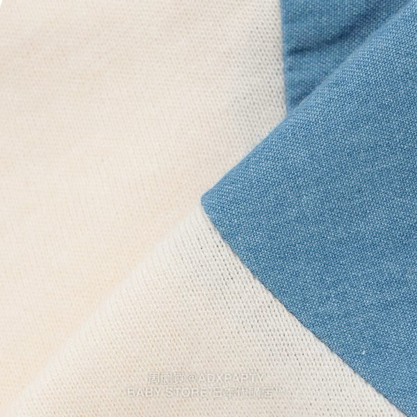Japanese children's clothing pe#main x Bread Thief patchwork sleeve sweatshirt 80-130cm boys' autumn TOPS