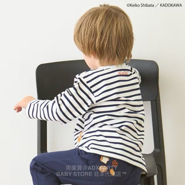 Japanese children's clothing pe#main x Bread Thief striped top 80-130cm boys/girls autumn TOPS