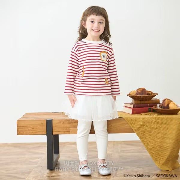 Japanese children's clothing pe#main x Bread Thief striped top 80-130cm boys/girls autumn TOPS