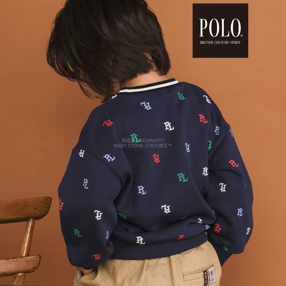 日本童裝  SLAP SLIP x POLO BCS 全印花衛衣 80-130cm 男童款/女童款 冬季 TOPS