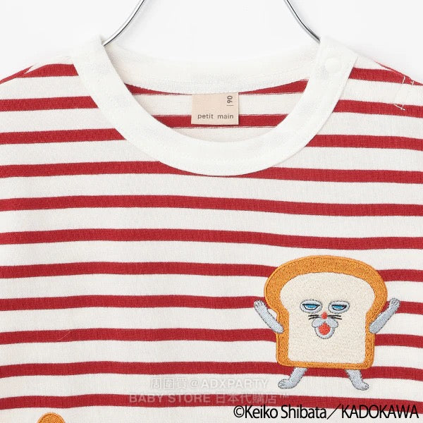 Japanese children's clothing pe#main x Bread Thief striped top 80-130cm boys/girls autumn TOPS