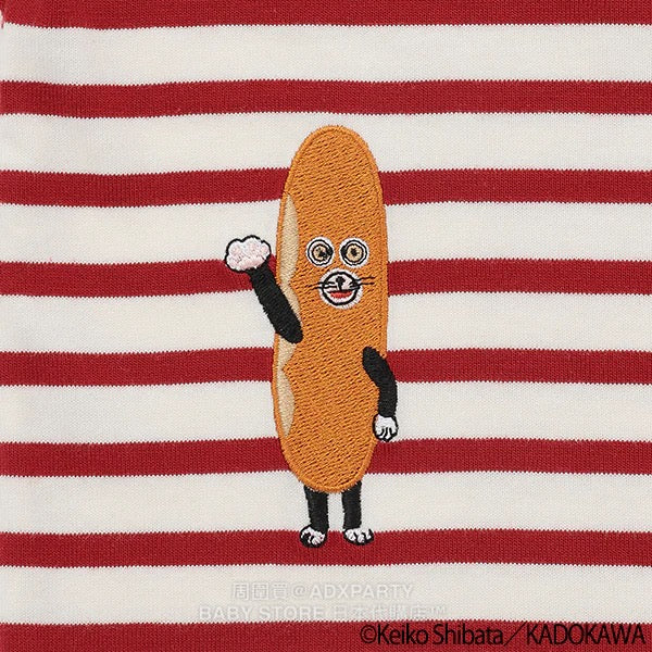 Japanese children's clothing pe#main x Bread Thief striped top 80-130cm boys/girls autumn TOPS