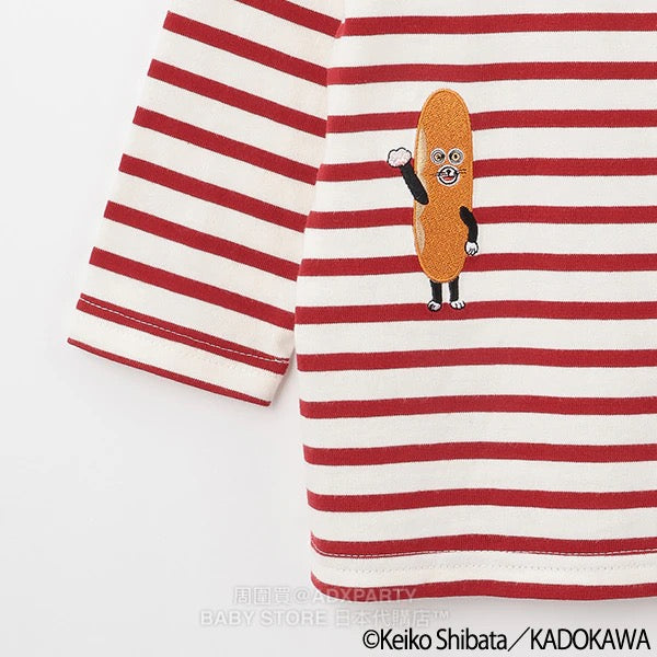 Japanese children's clothing pe#main x Bread Thief striped top 80-130cm boys/girls autumn TOPS