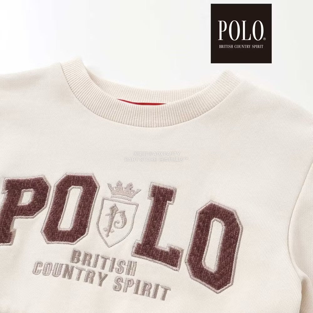 日本童裝  SLAP SLIP x POLO BCS 刺繡裙邊衛衣 80-130cm 女童款 冬季 TOPS 聖誕紅/新年紅