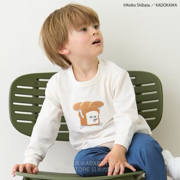 Japanese children's clothing pe#main x Bread Thief patchwork top 80-130cm boys/girls autumn TOPS