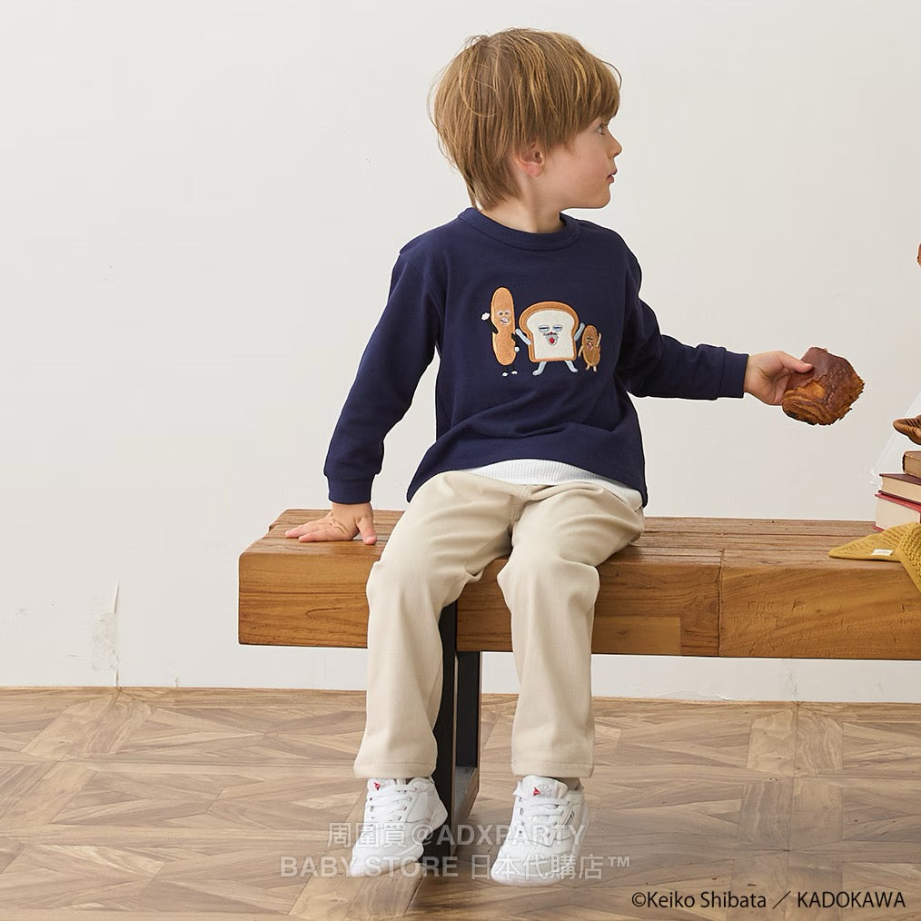 Japanese children's clothing pe#main x Bread Thief patchwork top 80-130cm boys/girls autumn TOPS