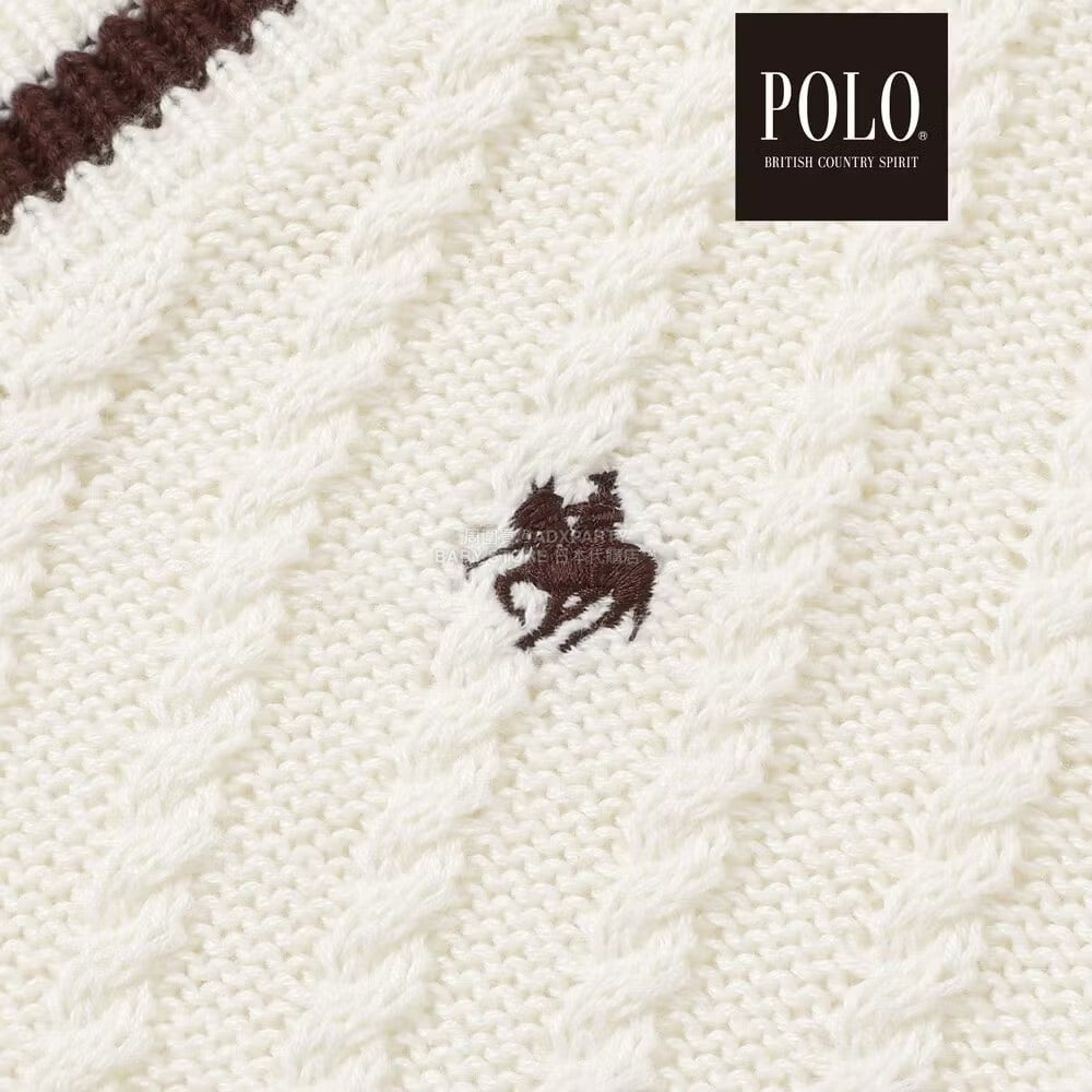 日本童裝  SLAP SLIP x POLO BCS V領傳統針織毛衣 80-130cm 男童款/女童款 冬季 TOPS