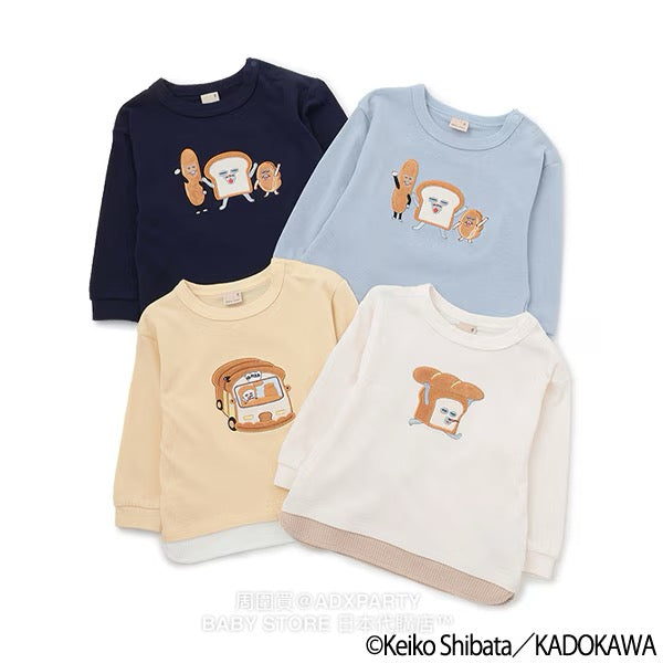 Japanese children's clothing pe#main x Bread Thief patchwork top 80-130cm boys/girls autumn TOPS