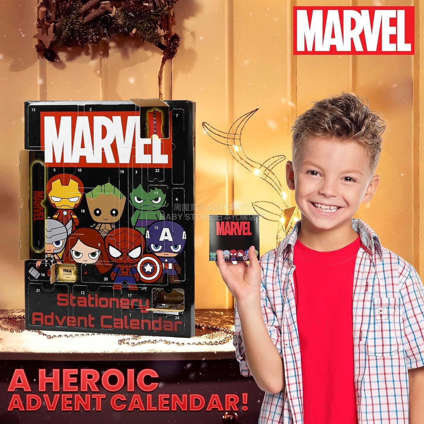 英美直送 Marvel Stationery and Accessories聖誕倒數日曆 兒童款 聖誕快樂特輯 聖誕倒數日曆 滿$900可加$25免運 Christmas Advent Calendars 2025