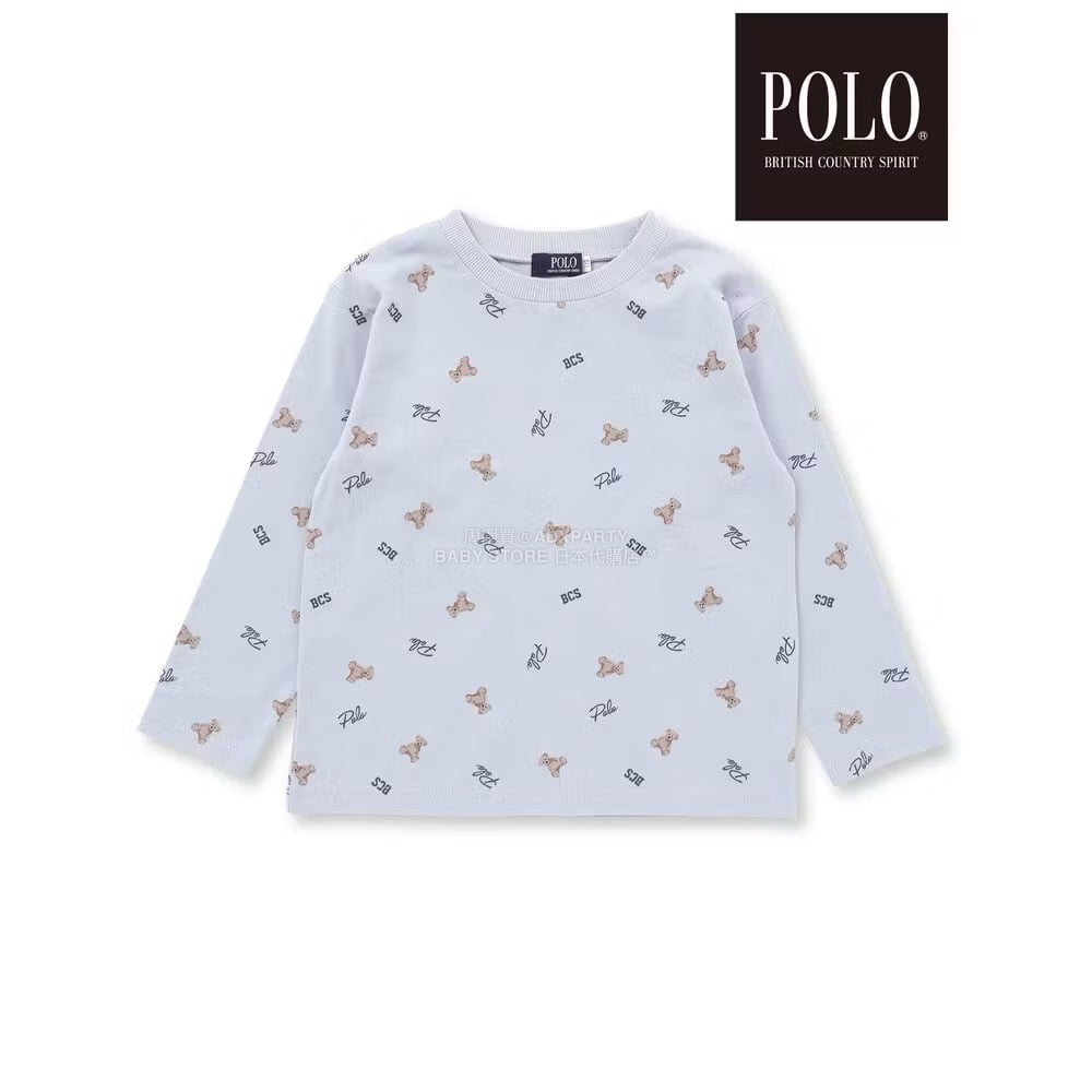 日本童裝  SLAP SLIP x POLO BCS 全印花上衣及刺繡小熊背心套裝 80-130cm 男童款/女童款 秋季 TOPS