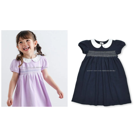 日本童裝 SLAP SL1P  特色領短袖連身裙 80-130cm 女童款 夏季 DRESSES