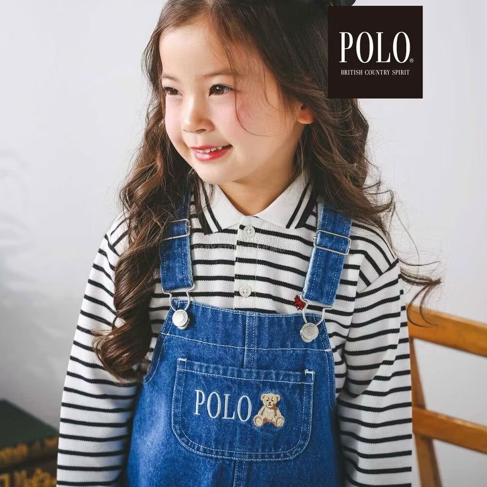 日本童裝  SLAP SLIP x POLO BCS 胸袋牛仔背帶裙 80-130cm 女童款 秋季 DRESSES
