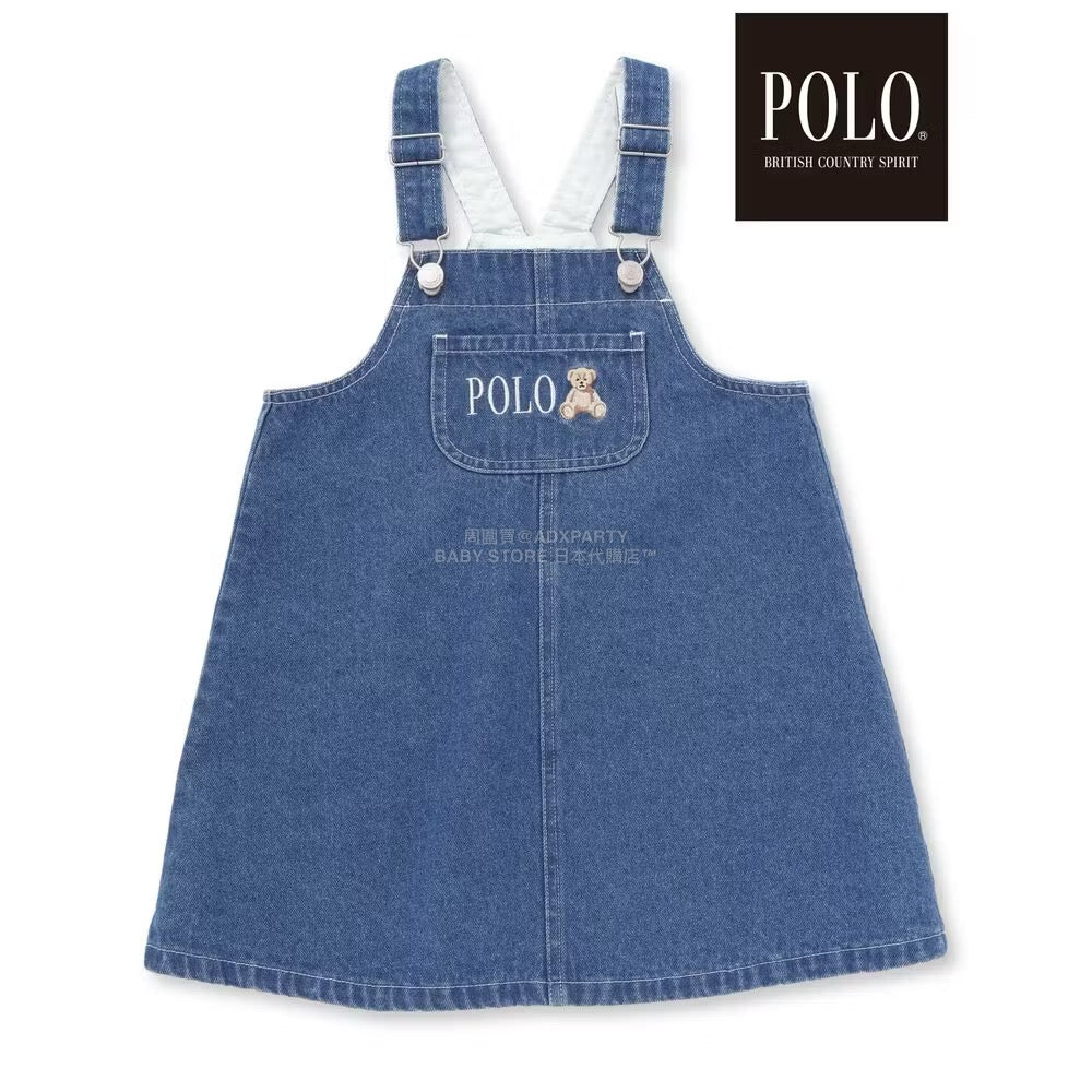 日本童裝  SLAP SLIP x POLO BCS 胸袋牛仔背帶裙 80-130cm 女童款 秋季 DRESSES