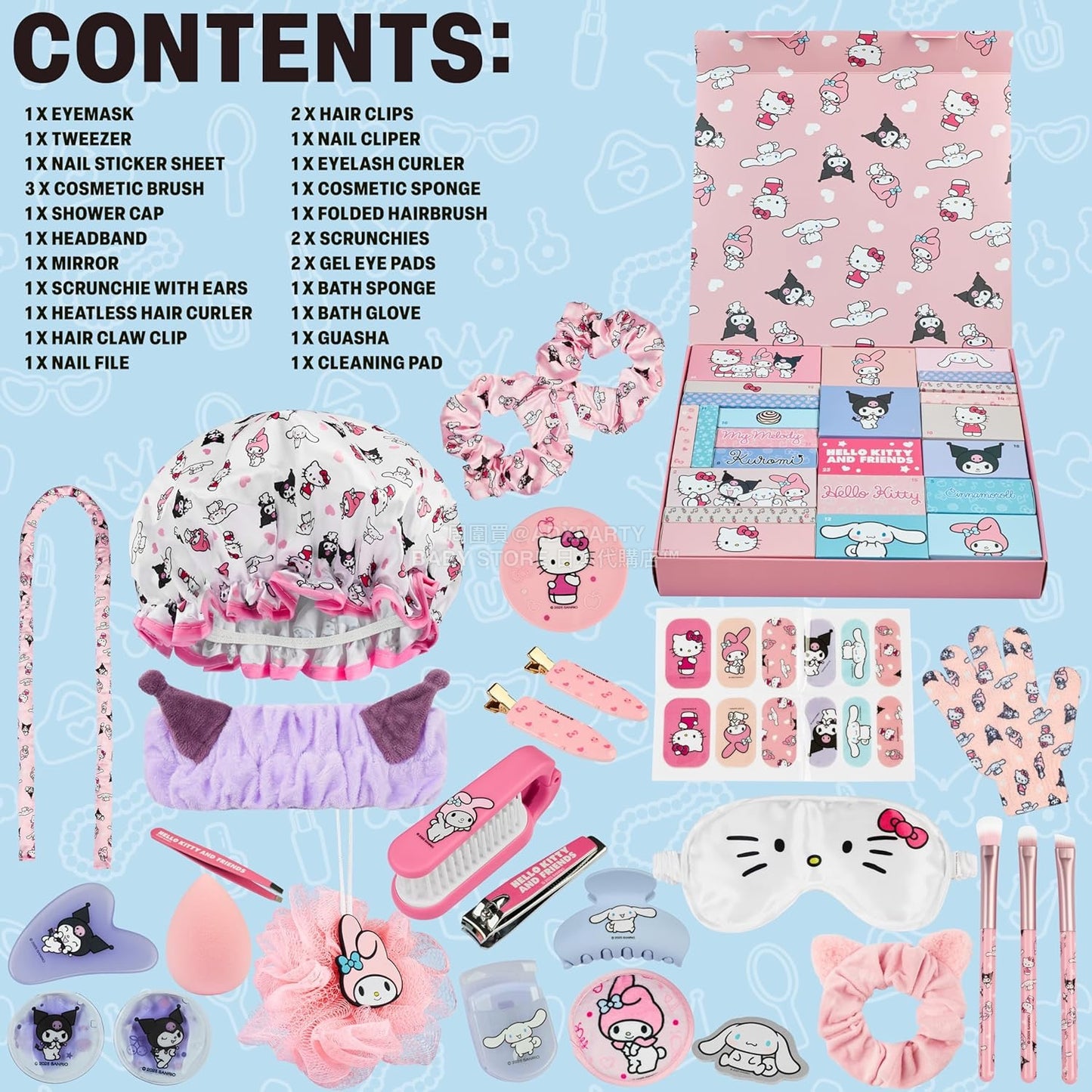 英美直送 Hello Kitty and Friends Pamper Gift Set聖誕倒數日曆 兒童款 聖誕快樂特輯 聖誕倒數日曆A 滿$900可加$25免運 Christmas Advent Calendars 2025