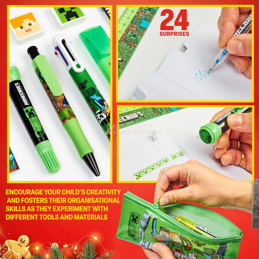 英美直送 Minecraft Stationery & Accessories聖誕倒數日曆 兒童款 聖誕快樂特輯 聖誕倒數日曆 不參與$900免運 滿$900可加$25免運 Christmas Advent Calendars 2025