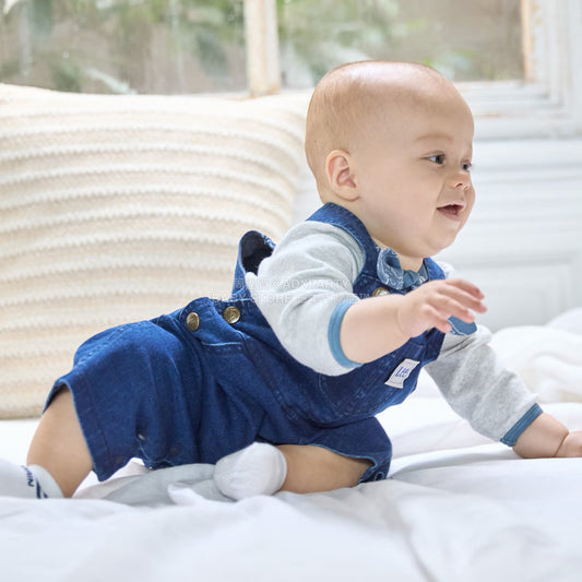 日本童裝 pe#main x Lee 牛仔背帶褲 70-80cm 男童款 初生嬰兒 秋季 Jumpsuit