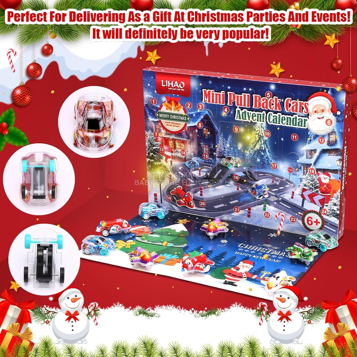 英美直送 LIHAO Pull Back 回力車 聖誕倒數日曆 兒童款 聖誕快樂特輯 聖誕倒數日曆 不參與$900免運 滿$900可加$25免運 Christmas Advent Calendars 2025