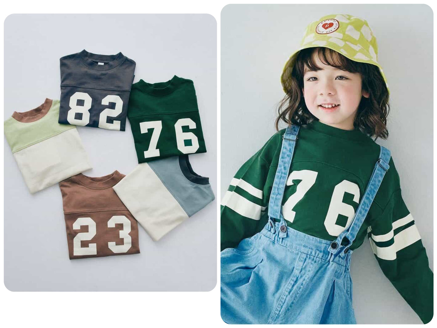Japanese children's clothing p.prem#r sports style long-sleeved tops 80-140cm boys/girls summer TOPS