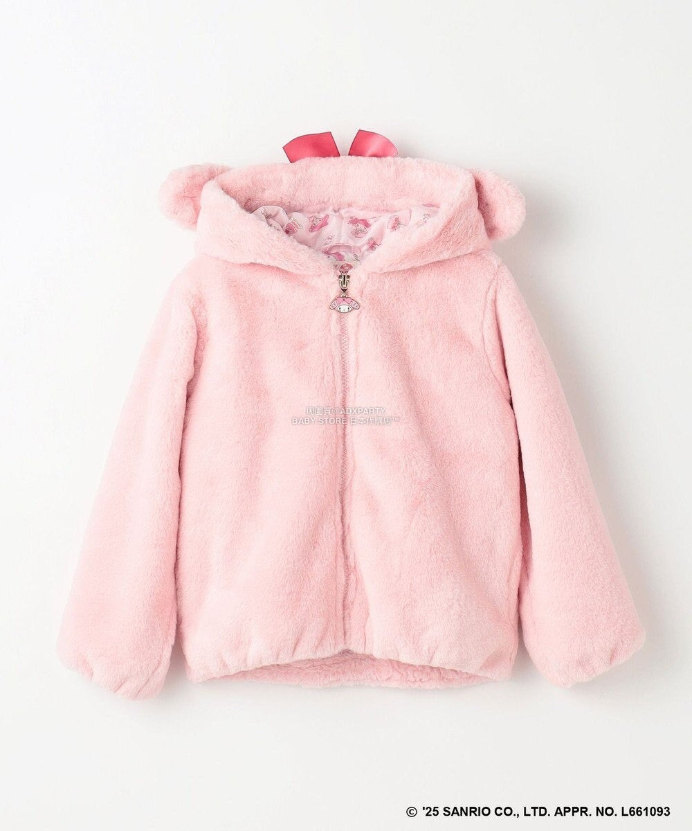 日本童裝 aF#a325 x Sanrio My Melody&Kuromi毛毛外套 100-150cm 女童款 秋季 OUTERWEAR