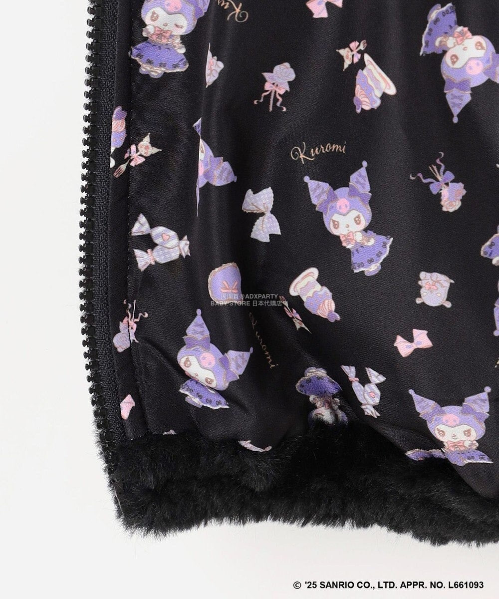 日本童裝 aF#a325 x Sanrio My Melody&Kuromi毛毛外套 100-150cm 女童款 秋季 OUTERWEAR
