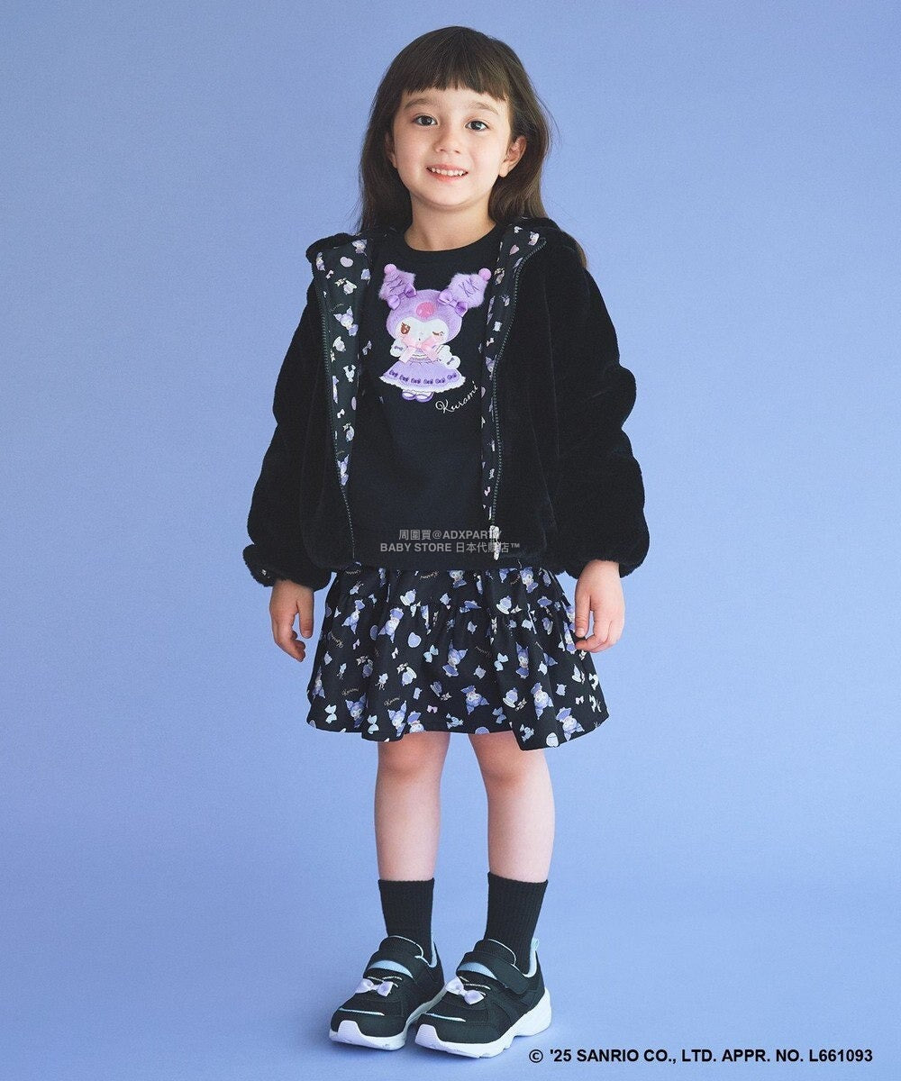 日本童裝 aF#a325 x Sanrio My Melody&Kuromi毛毛外套 100-150cm 女童款 秋季 OUTERWEAR