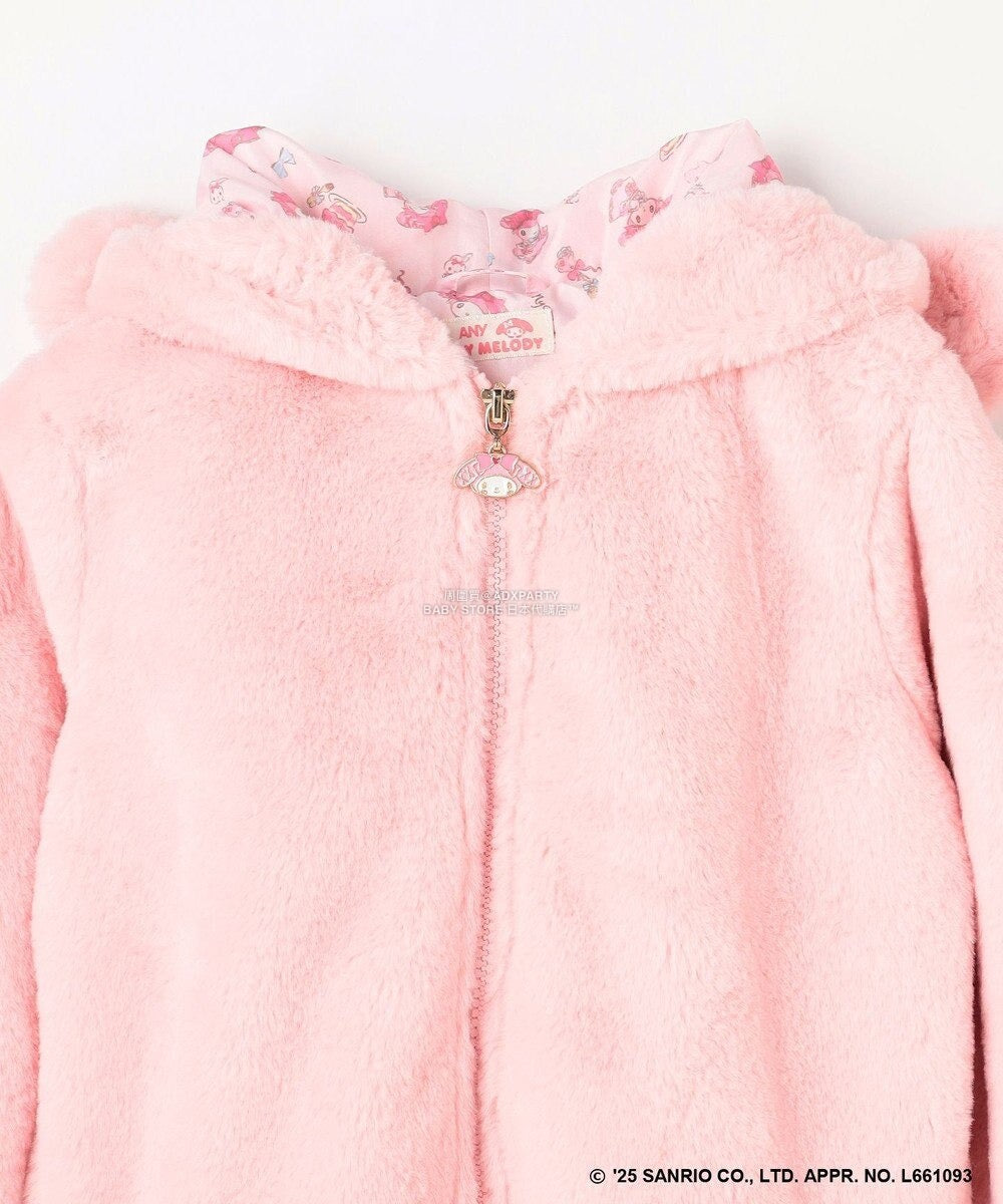 日本童裝 aF#a325 x Sanrio My Melody&Kuromi毛毛外套 100-150cm 女童款 秋季 OUTERWEAR