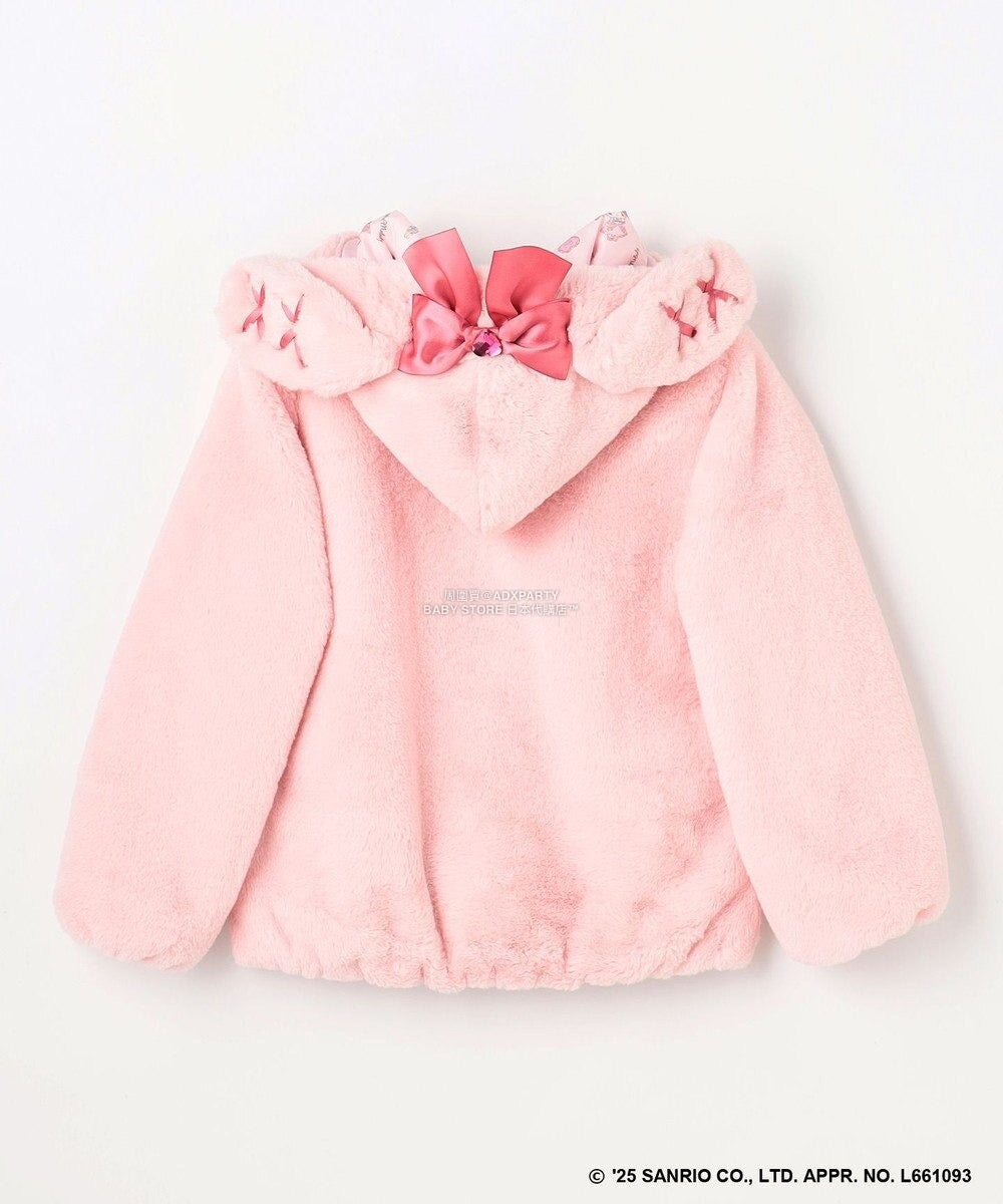 日本童裝 aF#a325 x Sanrio My Melody&Kuromi毛毛外套 100-150cm 女童款 秋季 OUTERWEAR