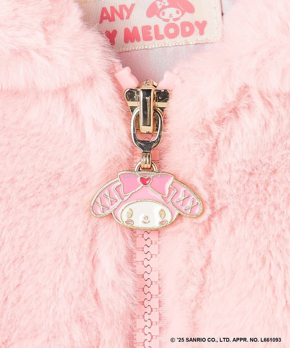 日本童裝 aF#a325 x Sanrio My Melody&Kuromi毛毛外套 100-150cm 女童款 秋季 OUTERWEAR