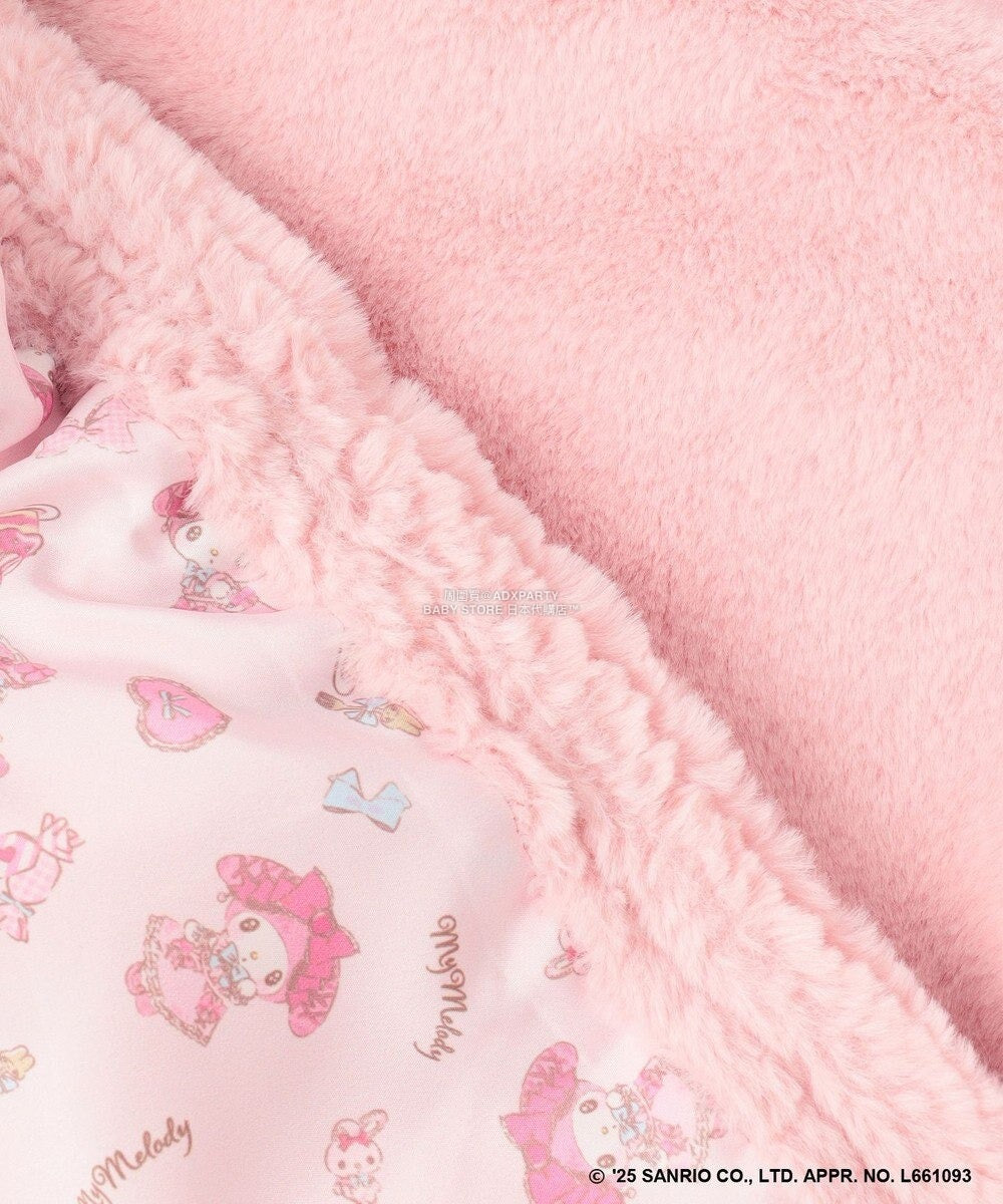 日本童裝 aF#a325 x Sanrio My Melody&Kuromi毛毛外套 100-150cm 女童款 秋季 OUTERWEAR