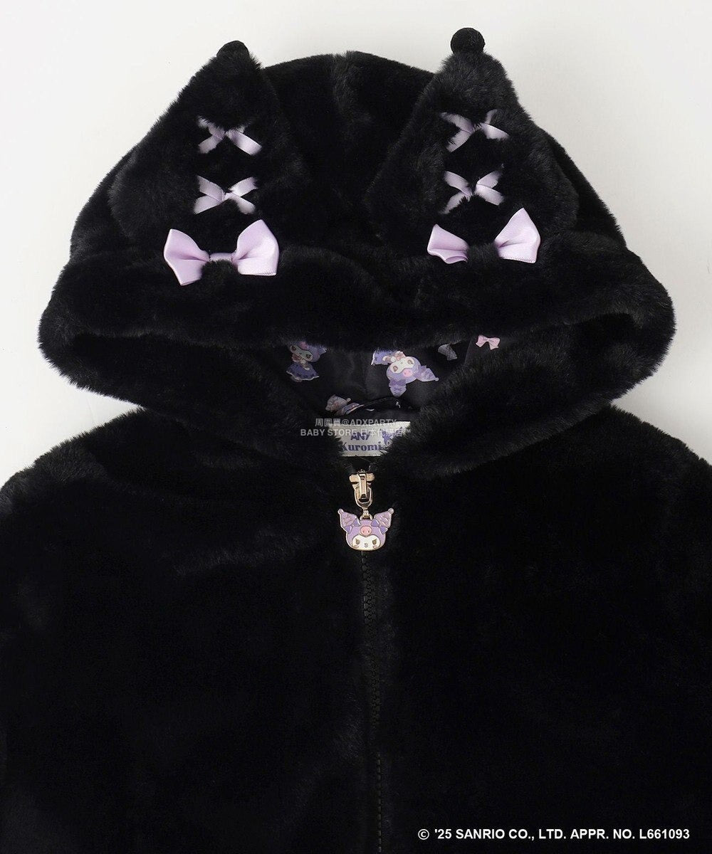 日本童裝 aF#a325 x Sanrio My Melody&Kuromi毛毛外套 100-150cm 女童款 秋季 OUTERWEAR