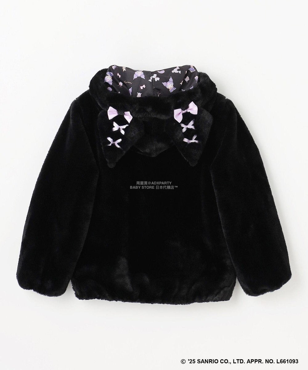 日本童裝 aF#a325 x Sanrio My Melody&Kuromi毛毛外套 100-150cm 女童款 秋季 OUTERWEAR