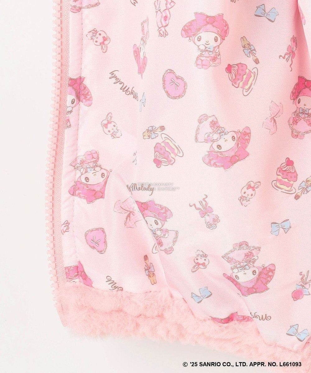 日本童裝 aF#a325 x Sanrio My Melody&Kuromi毛毛外套 100-150cm 女童款 秋季 OUTERWEAR