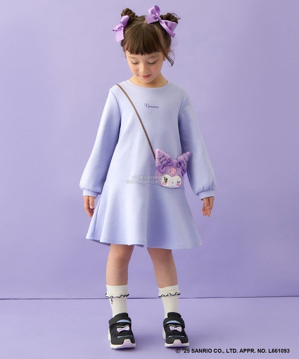 日本童裝 aF#a325 x Sanrio My Melody&Kuromi可愛連身裙 90-140cm 女童款 秋季 DRESSES