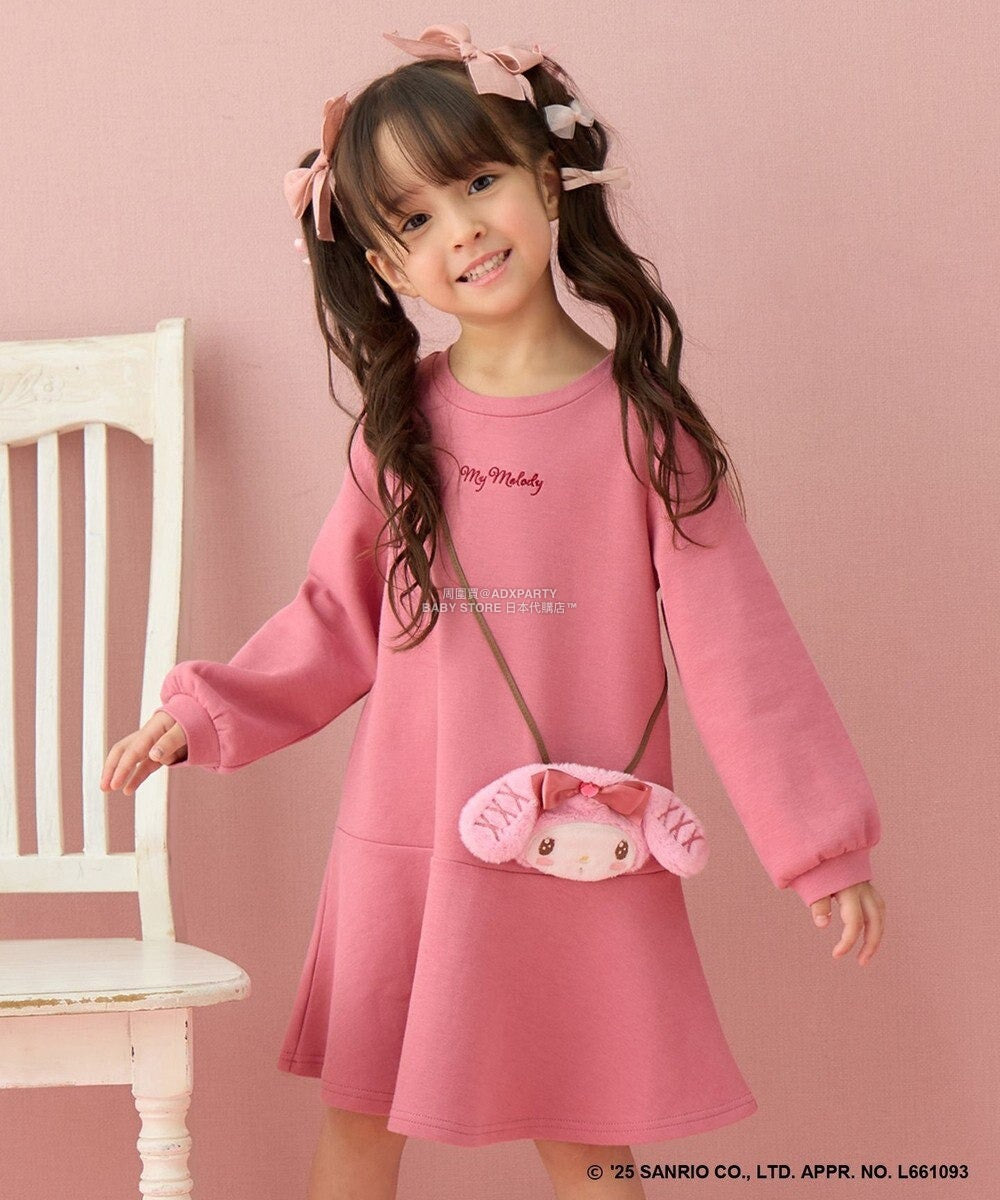 日本童裝 aF#a325 x Sanrio My Melody&Kuromi可愛連身裙 90-140cm 女童款 秋季 DRESSES