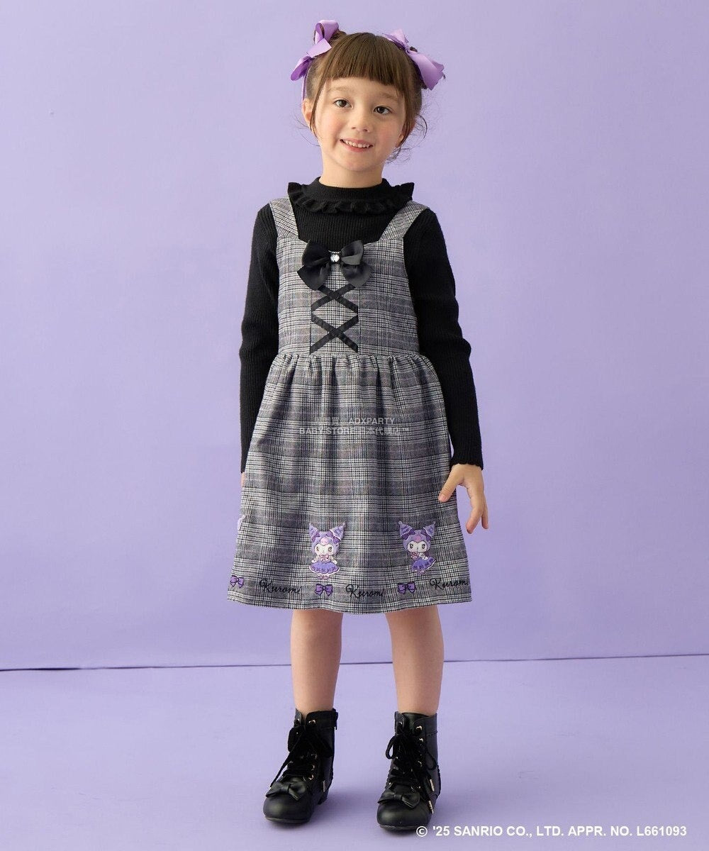 日本童裝 aF#a325 x Sanrio My Melody&Kuromi吊帶連身裙 110-150cm 女童款 秋季 DRESSES