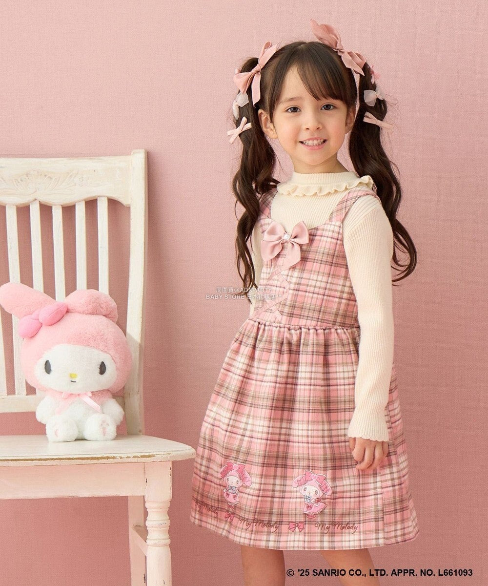 日本童裝 aF#a325 x Sanrio My Melody&Kuromi吊帶連身裙 110-150cm 女童款 秋季 DRESSES