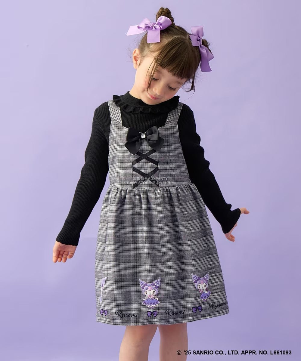 日本童裝 aF#a325 x Sanrio My Melody&Kuromi吊帶連身裙 110-150cm 女童款 秋季 DRESSES