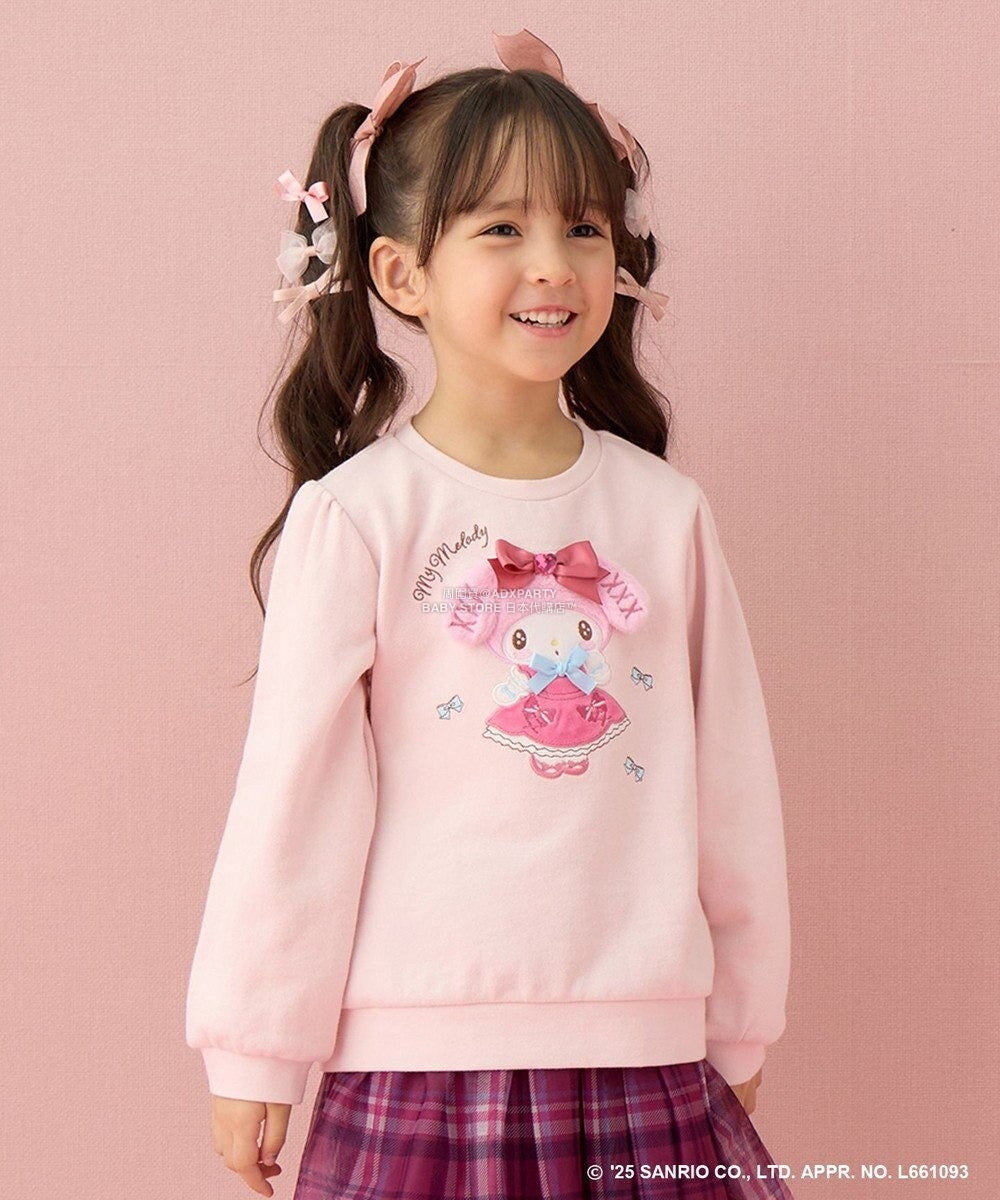 日本童裝 aF#a325 x Sanrio My Melody&Kuromi衛衣 90-150cm 女童款 秋季 TOPS