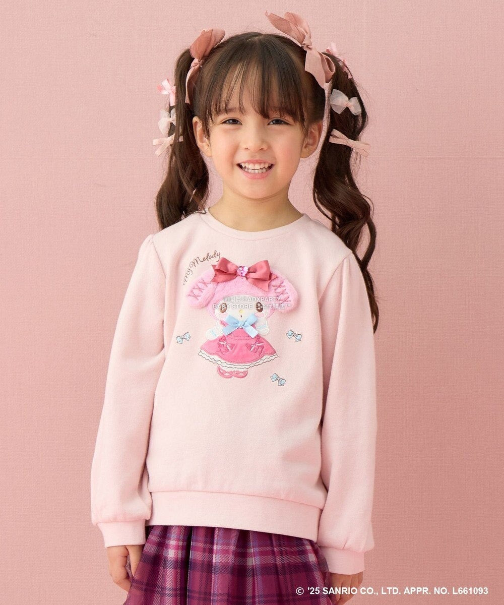 日本童裝 aF#a325 x Sanrio My Melody&Kuromi衛衣 90-150cm 女童款 秋季 TOPS